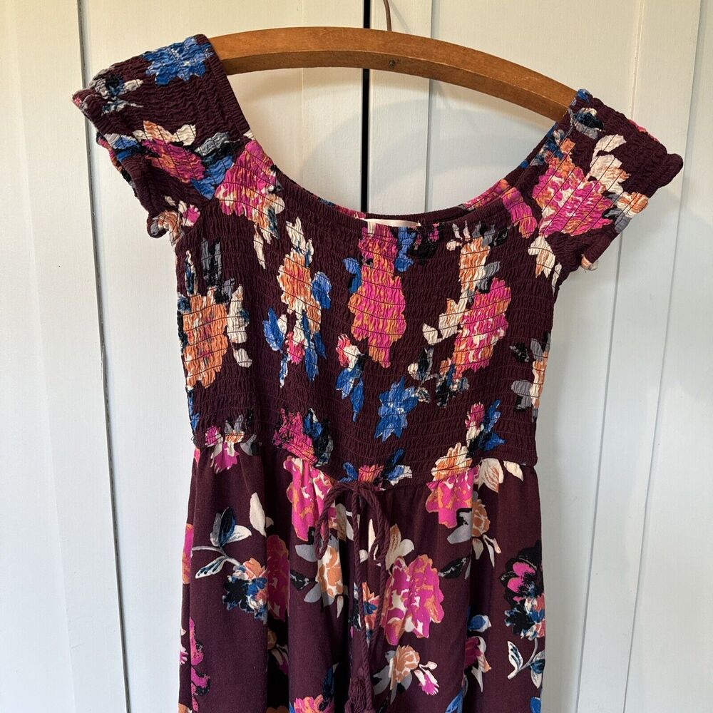Band of Gypsies 1 Pc. Pantsuit Maroon  Floral Women’s M Wide Leg Pockets